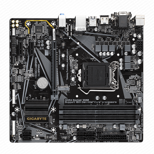 Gigabyte Alaplap - Intel B460M DS3H s1200 (B460, 4xDDR4 2933MHz, 1xGBE LAN, 6xSATA3, M.2, RAID, 6xUSB2.0, 6xUSB3.2) PC