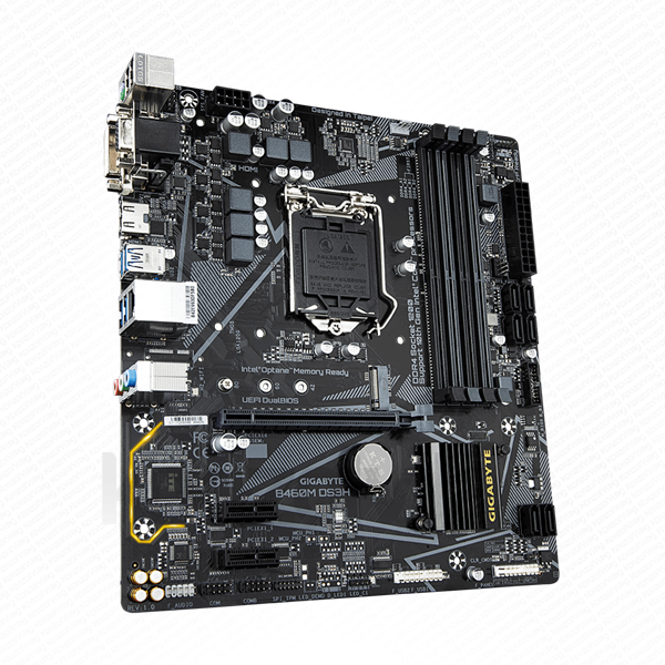 Gigabyte Alaplap - Intel B460M DS3H s1200 (B460, 4xDDR4 2933MHz, 1xGBE LAN, 6xSATA3, M.2, RAID, 6xUSB2.0, 6xUSB3.2) PC