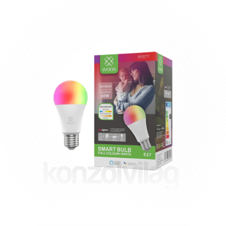 Woox Smart Zigbee LED Izzó - R9077 (E27, RGB+CCT, 30.000h, 10 Watt, 806LM, 2700-6500K, Zigbee 3.0) Otthon