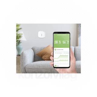 Woox Smart Zigbee Páratartalom- és Hőmérséklet-érzékelő - R7048 (1xCR2032, Zigbee 3.0, beltéri) Otthon