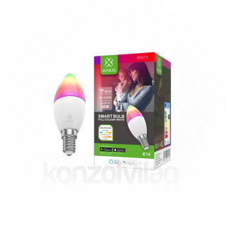 Woox Smart Home LED Izzó - R9075 (E14, RGB+CCT, 30.000h, 5Watt, 470LM, 2700-6500K) Otthon