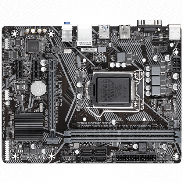 Gigabyte Alaplap - Intel H410M S2 s1200 (H410, 2xDDR4 2933MHz, 4xSATA3, 6xUSB2.0, 4xUSB3.2) PC
