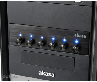 Akasa AK-FC-08BKV2 5,25" 6 Fan controller Frontpanel Black PC