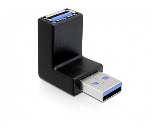 DeLock Adapter USB 3.0 Type-A male > Type-A female angled 90° vertical PC