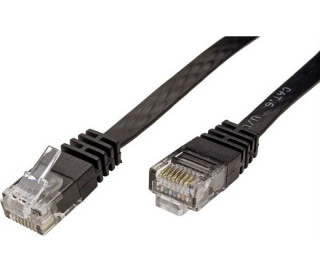 Kábel  Value UTP CAT6 lapos kivitel, Fekete 1m PC