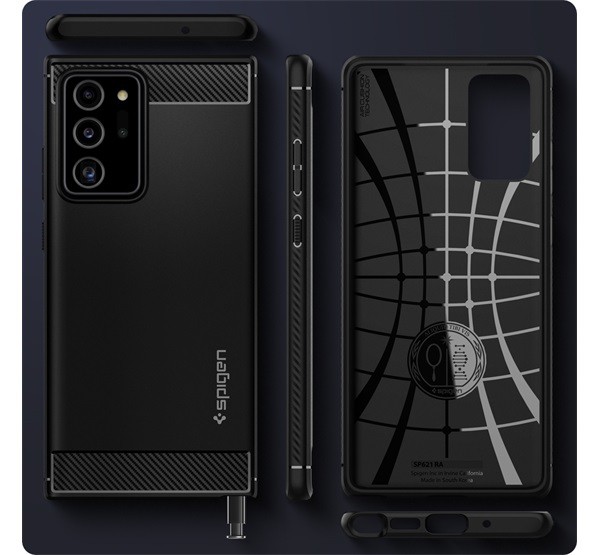 Spigen Rugged Armor Samsung Galaxy Note 20 Matte Black tok, fekete Mobil