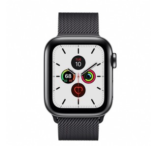 Apple Watch Series 5 GPS+Cellular okosóra, 40mm, Rozsdamentesacél, asztroszürke/fekete milánói szíj Mobil