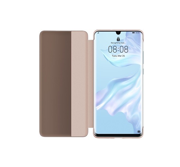 Huawei P30 Pro Smart View Cover, gyári flip tok, rózsaszín Mobil