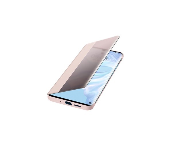 Huawei P30 Pro Smart View Cover, gyári flip tok, rózsaszín Mobil