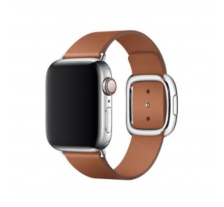 Apple Watch 38/40mm bőr szíj modern csattal, L méretű, vöröses barna Több platform