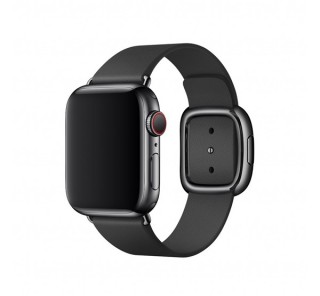 Apple Watch 38/40mm bőr szíj modern csattal, S méretű, fekete Több platform