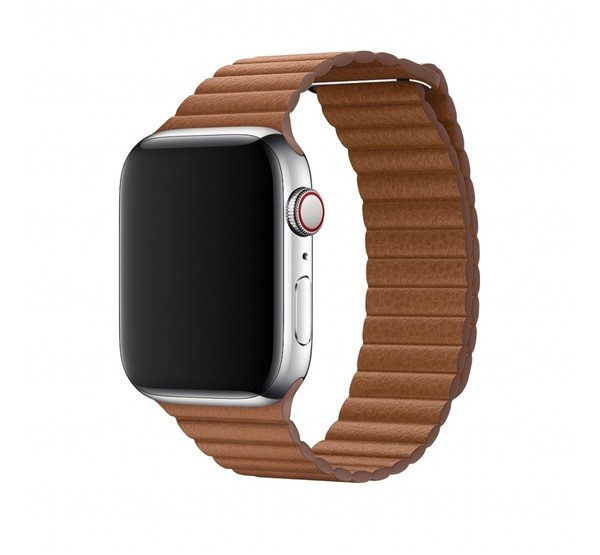 Apple Watch 42/44mm bőr szíj, M méretű, vöröses barna Több platform