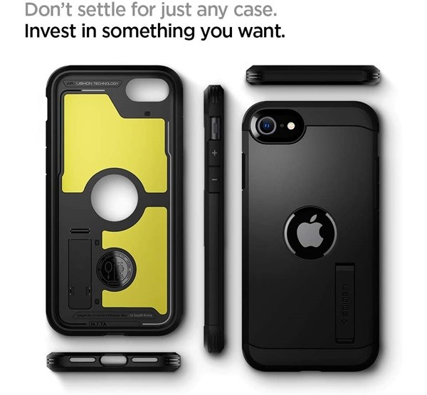 Spigen Tough Armor Apple iPhone SE(2020) Black tok, fekete Mobil
