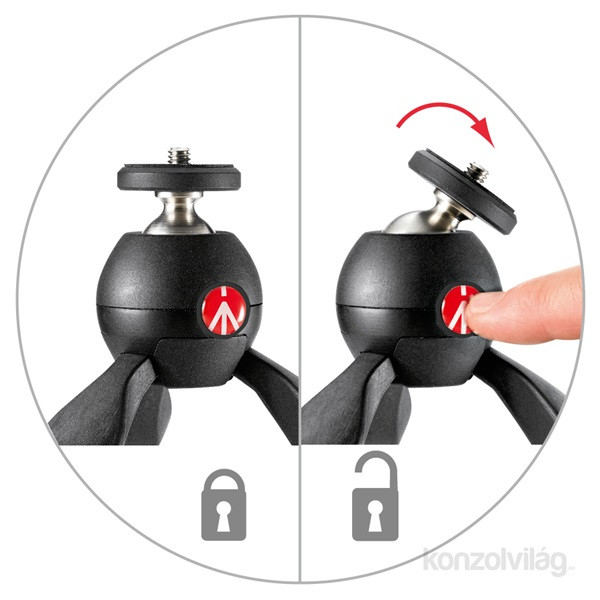 Manfrotto Pixi Mini piros háromlábú állvány Fényképezőgépek, kamerák