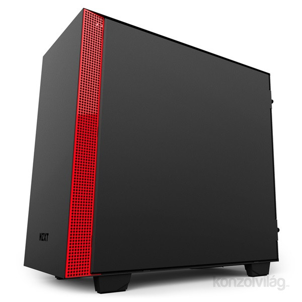 NZXT H400I Smart Fekete-Vörös (Táp nélküli) ablakos mATX ház PC