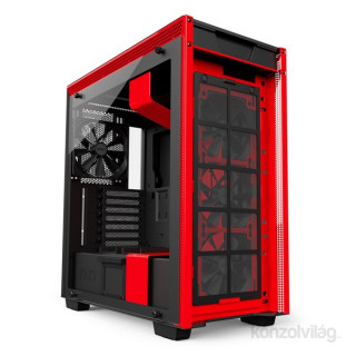 NZXT H700 Fekete-Piros (Táp nélküli) ablakos ATX ház PC