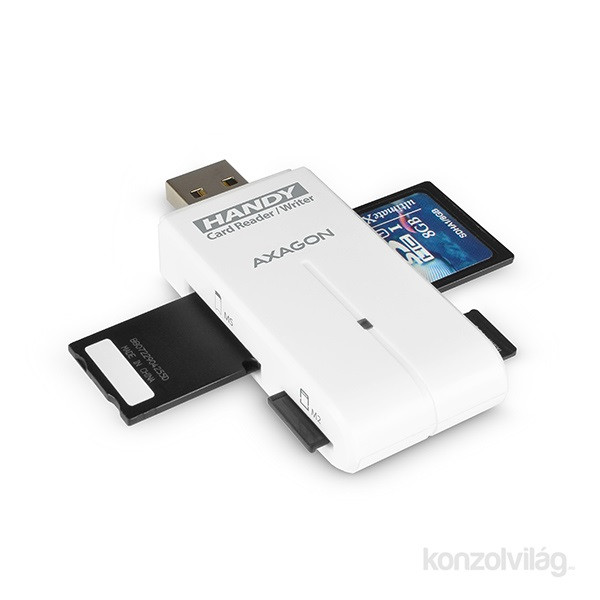 Axagon CRE-D4 USB 2.0 SD/microSD/MS/M2 fehér kártyaolvasó PC