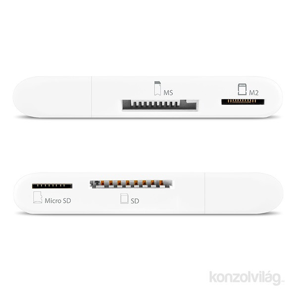 Axagon CRE-D4 USB 2.0 SD/microSD/MS/M2 fehér kártyaolvasó PC