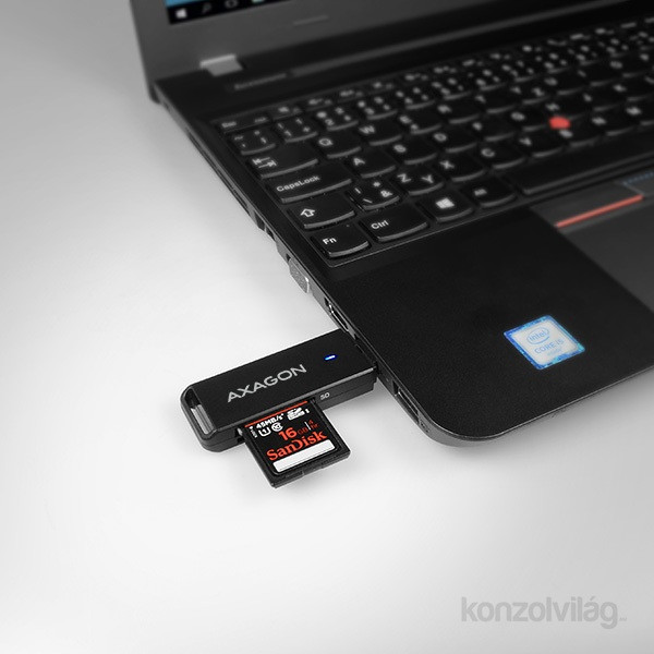Axagon CRE-S2 USB 3.0 Type-A, slim SD/microSD kártyaolvasó PC