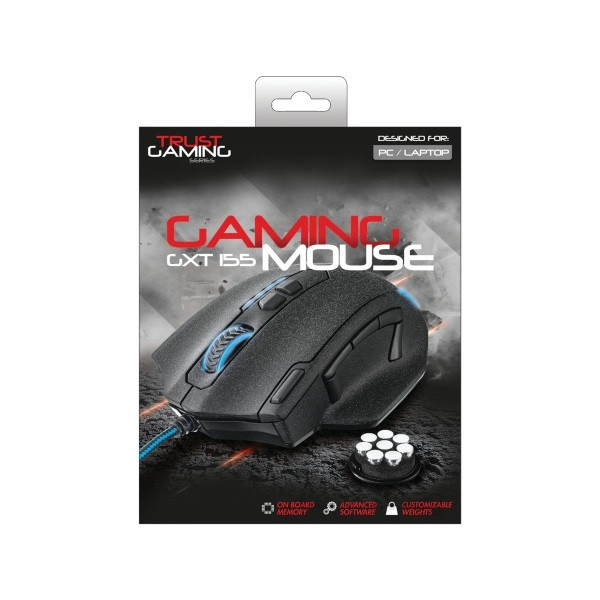 Trust GXT 155 Caldor fekete gamer egér PC
