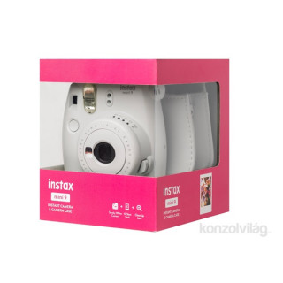 Fujifilm Instax Mini 9 fehér + tok + film analóg fényképezőgép kit Fényképezőgépek, kamerák