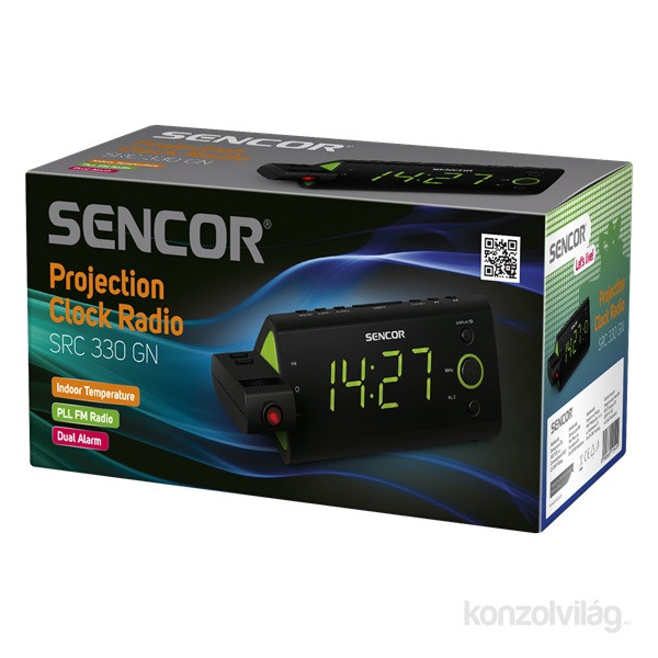Sencor SRC 330 GN zöld rádiós ébresztőóra Audio