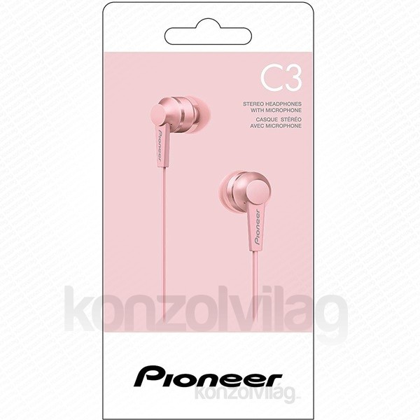 Pioneer SE-C3T-P rózsaszín mikrofonos fülhallgató PC