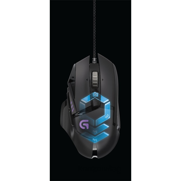 Logitech G502 Proteus Spectrum USB Gamer fekete egér PC