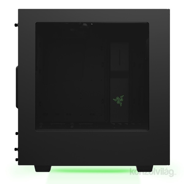 NZXT S340 Mid Tower Razer Edition Fekete (Táp nélküli) ATX ház PC