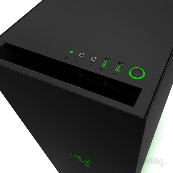 NZXT S340 Mid Tower Razer Edition Fekete (Táp nélküli) ATX ház PC