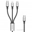 Baseus Rapid Series 3-in-1 fekete-ezüst 1,2m USB kábel (Lightning+Micro+Type-C) thumbnail