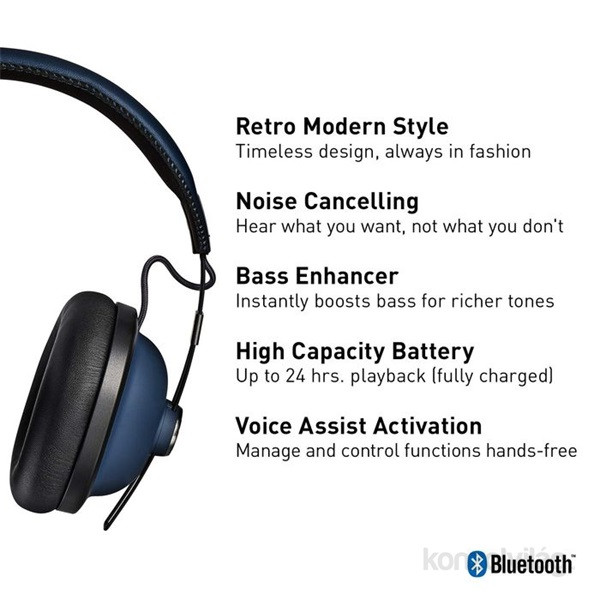 Panasonic RP-HTX90NE-A kék Bluetooth zajszűrős fejhallgató headset PC