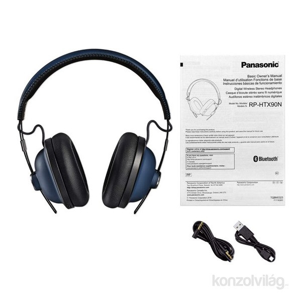 Panasonic RP-HTX90NE-A kék Bluetooth zajszűrős fejhallgató headset PC