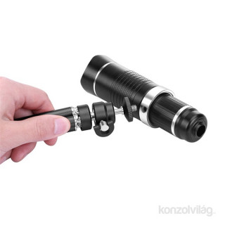 Quazar 20x Mobilscope Zoom fekete univerzális teleobjektív okostelefonokhoz mini fotóállvánnyal Fényképezőgépek, kamerák