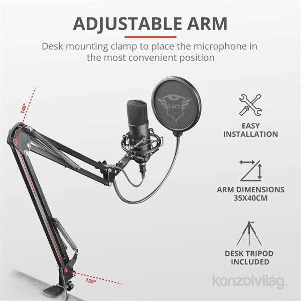 MIC Trust GXT 252+ Emita Plus Streaming USB gamer mikrofon PC