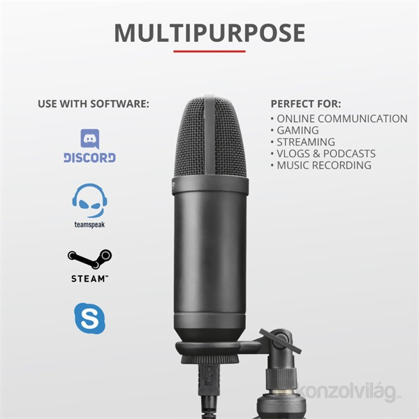MIC Trust GXT 252+ Emita Plus Streaming USB gamer mikrofon PC