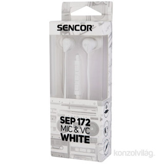 Sencor SEP 172 fehér mikrofonos fülhallgató Mobil