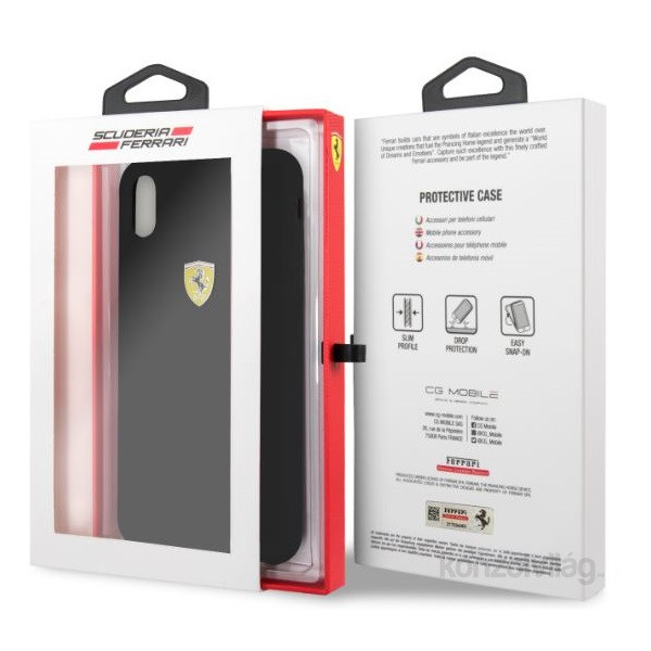 Ferrari iPhone XS MAX SF szilikon fekete tok Mobil