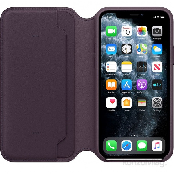 Apple iPhone 11 Pro padlizsán kinyitható bőrtok Mobil