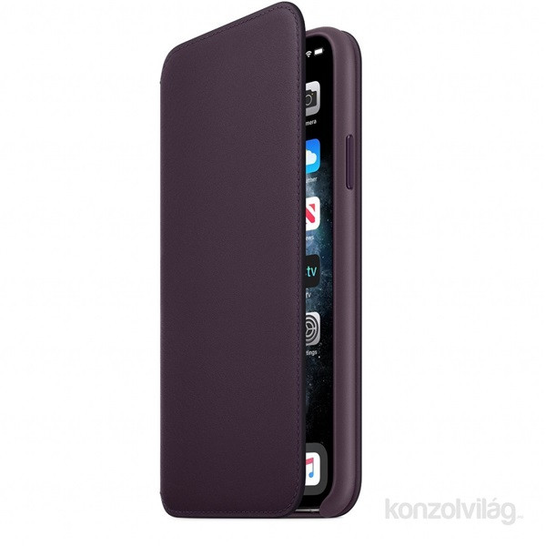 Apple iPhone 11 Pro Max padlizsán kinyitható bőrtok Mobil