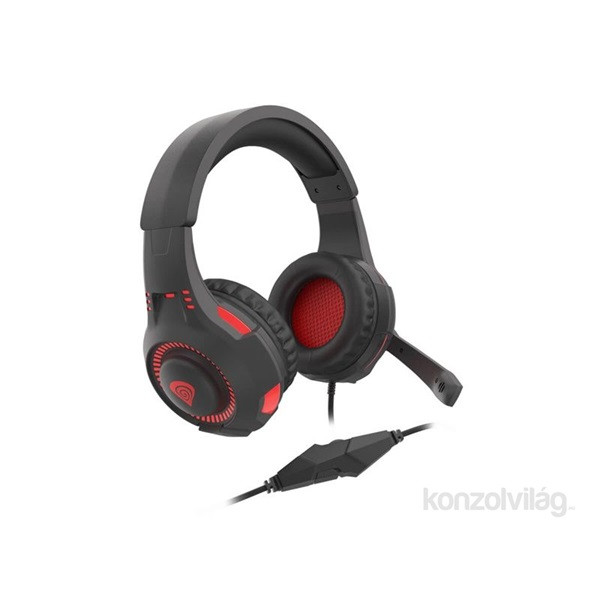 Genesis Radon 200 7.1-es fekete-piros USB mikrofonos gamer fejhallgató PC
