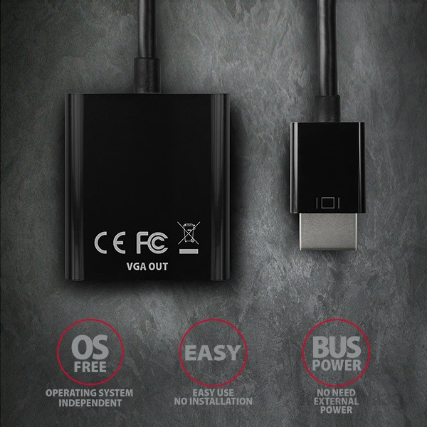 AXAGON RVH-VGN HDMI > VGA Adapter FullHD PC