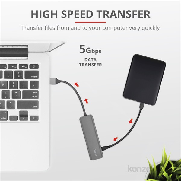 Trust Halyx Aluminium 4-Port USB3.2 Hub PC