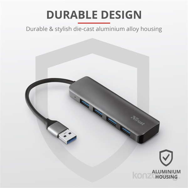 Trust Halyx Aluminium 4-Port USB3.2 Hub PC