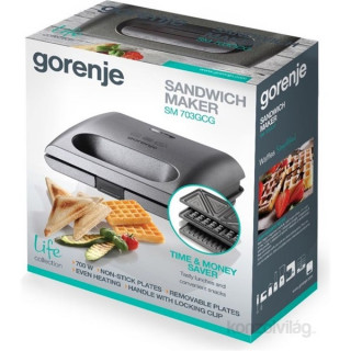 Gorenje SM703GCB 3 az 1-ben Szendvicssütő Otthon