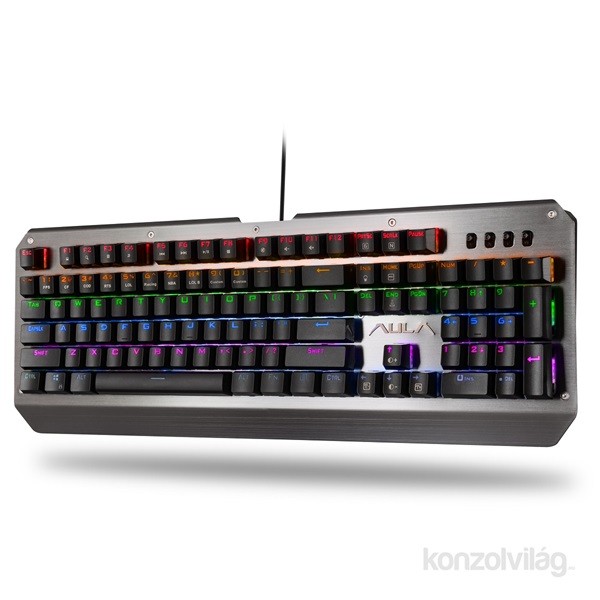 Aula Assault HUN fém világító mechanikus gamer billentyűzet PC