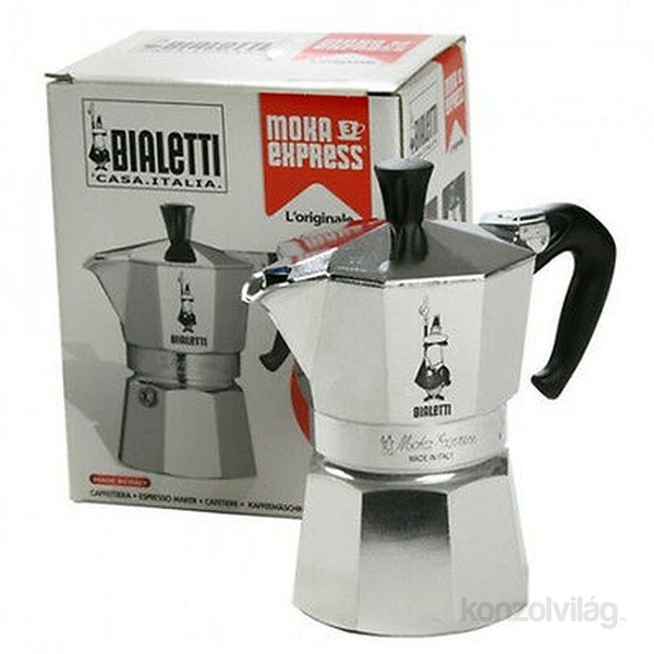 Bialetti Moka Express inox 2 személyes kotyogós kávéfőző Otthon