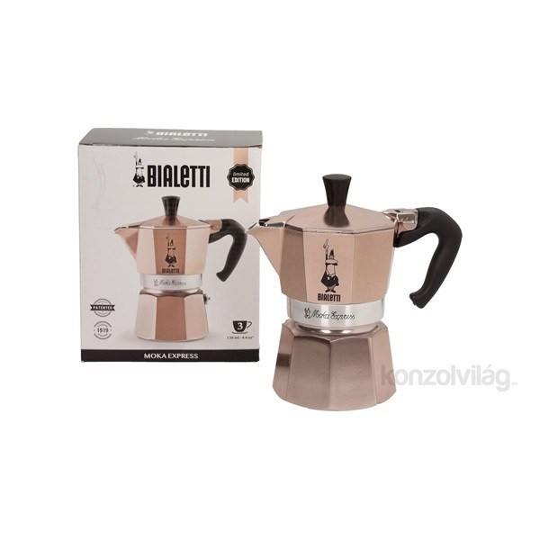 Bialetti Moka Express rózsaarany 3 személyes kotyogós kávéfőző Otthon