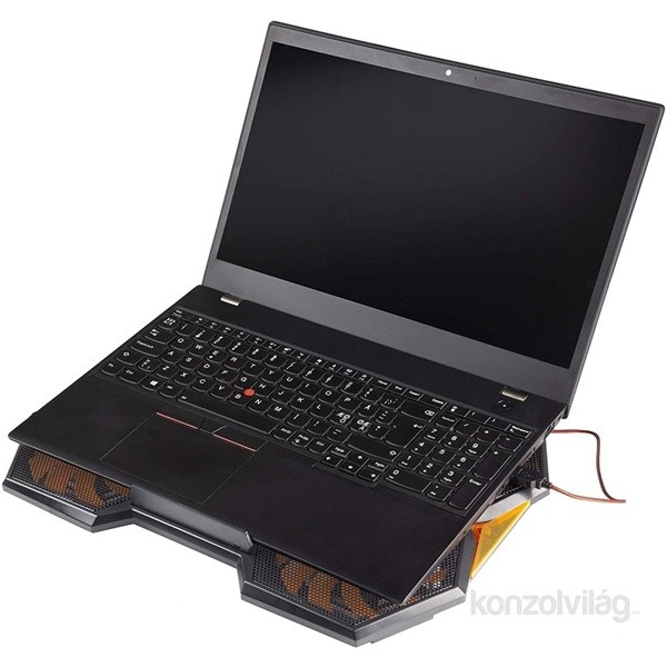 Deltaco GAM-072 notebook hűtőpad 1300 RPM Fekete, Narancssárga PC