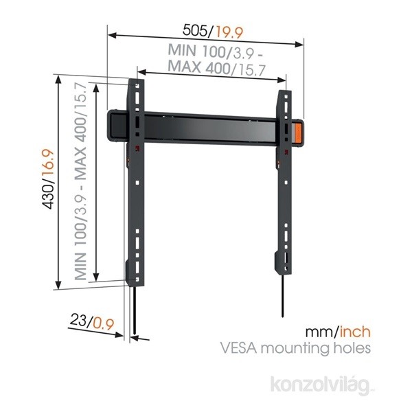 Vogels W50070 32"-55" VESA 400x400 fix fali konzol TV